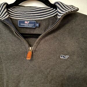 Vineyard Vines Men’s Quarter-Zip Pullover | XS | Charcoal Gray